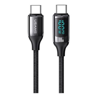 Kabel USB Usams U78 USB-C/USB-C 100W PD Fast Charging 2m LED-czarny