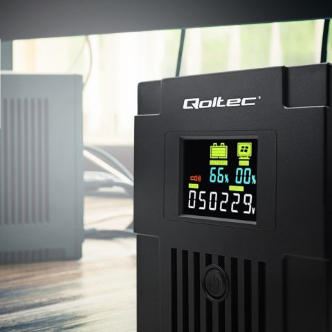 Qoltec Zasilacz awaryjny UPS | Monolith | 1500VA | 900W | LCD | USB