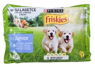 FRISKIES JUNIOR Galaretka Kurczak Groszek 4x100g