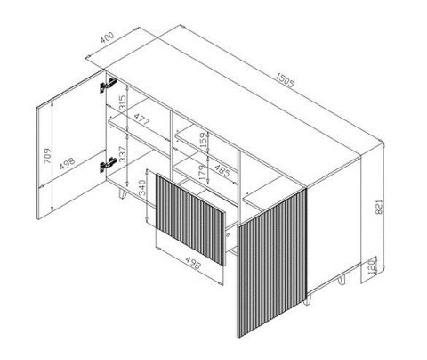 Komoda PAFOS 150x40x82 biały mat