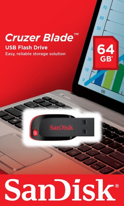 Pendrive SanDisk Cruzer Blade SDCZ50-064G-B35 (64GB; USB 2.0; kolor czarny)