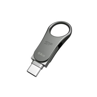 Pendrive Silicon Power Mobile C80 64GB Dual USB 3.1/Type-C Silver (SP064GBUC3C80V1S)