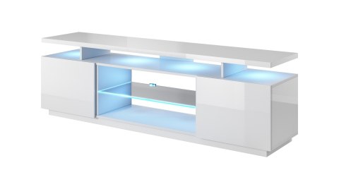 Szafka RTV EVA 180x40x52 biały/biały połysk Szafka RTV EVA 180x40x52 biały/biały połysk