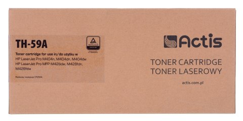 Toner Actis TH-59A (zamiennik HP CF259A; Supreme; 3000 stron; czarny). Z chipem. Zalecamy wyłączenie aktualizacji oprogramowania