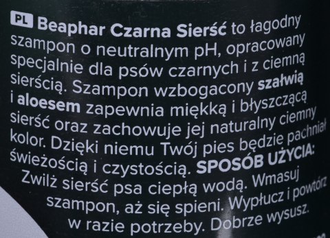 Beaphar szampon do czarnej sierści dla psów 250ml