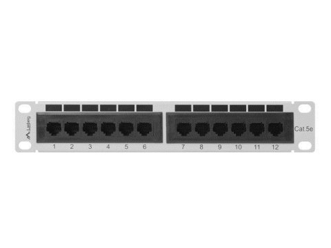 Patch panel Lanberg PPU5-9012-S (1U; 10"; kat. 5e; UTP; 12xRJ-45)