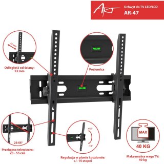 UCHWYT DO TV LCD/LED 23-55" 40KG AR-47 ART reg. w pionie