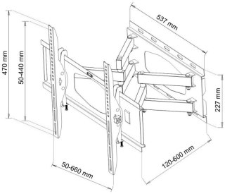 UCHWYT DO TV LCD/LED AR-65 ART 32-80" 60KG reg. pion/poziom 60cm