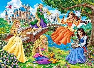 CASTORLAND Puzzle 70 elementów Princesses in Garden - Księżniczki w ogrodzie 5+