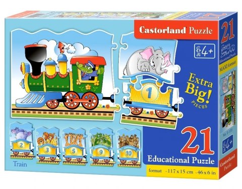 CASTORLAND Puzzle edukacyjne Train 13 elementów - Układanka w pociągu 4+