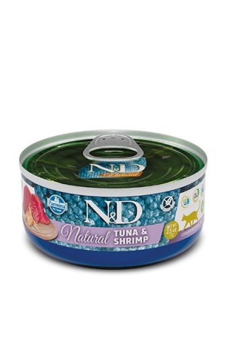 FARMINA N&D CAT NATURAL Tuńczyk&Krewetki 140g