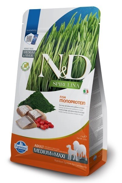 FARMINA N&D SPIRULINA HERRING ADULT MED/MAXI 7kg