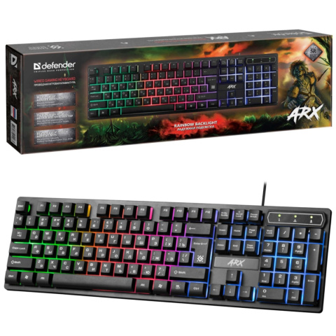 KLAWIATURA DEFENDER ARX GK-196L LED GAMING