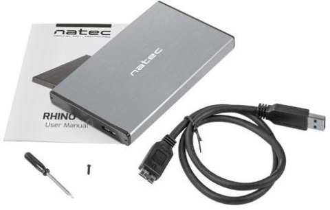 OBUDOWA DYSKU ZEWNĘTRZNA NATEC RHINO GO SATA 2.5cala USB 3.0 SZARA