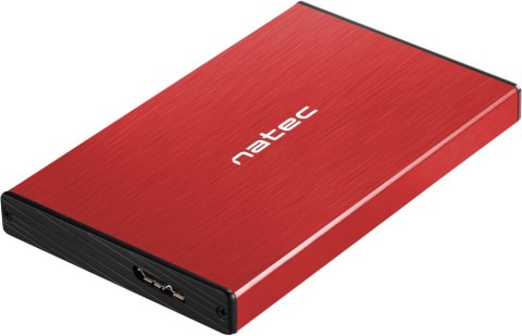 OBUDOWA DYSKU ZEWNĘTRZNA NATEC RHINO GO SATA 2.5cala USB 3.0 CZERWONA