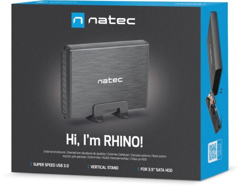 OBUDOWA DYSKU ZEWNĘTRZNA NATEC RHINO SATA 3.5cala USB 3.0 ALUMINIUM