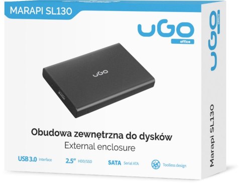 OBUDOWA DYSKU ZEWNĘTRZNA UGO MARAPI SL130 SATA 2.5cala USB 3.0 CZARNA