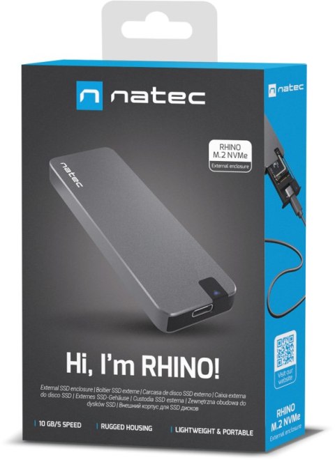 OBUDOWA SSD ZEWNĘTRZNA NATEC RHINO M.2 NVME USB-C 3.1 GEN 2 ALUMINIUM