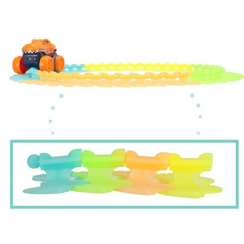 Tor samochodowy wyścigowy świecący do złożenia z samochodem 150 elementów