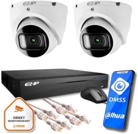 Zestaw monitoringu IP Eco 2T EZ-IP by Dahua 2 kamer FullHD EZI-T120-F2 EZN-104E1-P4 Zestaw monitoringu IP Eco 2T EZ-IP by Dahua 2 kamer FullHD EZI-T120-F2 EZN-104E1-P4