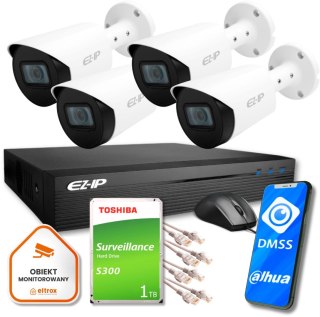Zestaw monitoringu IP Pro 4B EZ-IP by Dahua 4 kamer FullHD 1TB EZI-B120-F2 EZN-104E1-P4