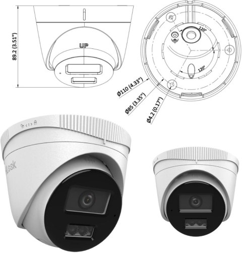 Kamera IP Hilook turret 4MP IPCAM-T4-30DL 2.8mm