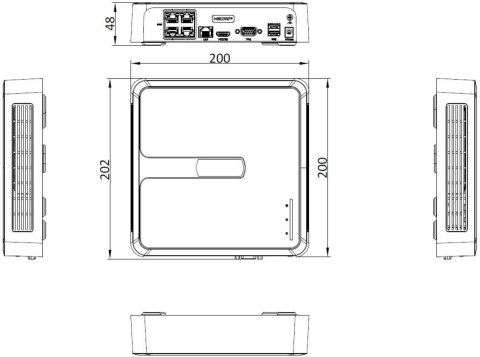 Rejestrator IP Hilook 4MP NVR-4CH-H/4P white