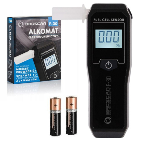 Alkomat BACscan F-30 elektrochemiczny. Kalibracja 24mc - 10 lat gwarancji.