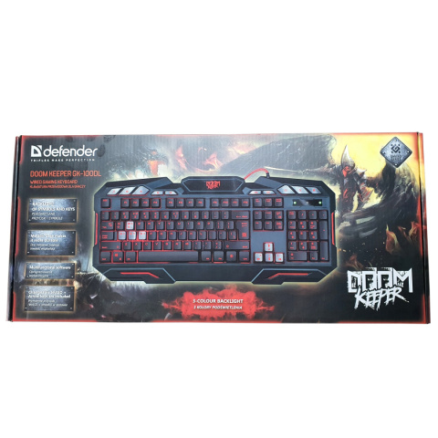 KLAWIATURA DEFENDER DOOM KEEPER GK-100DL PODŚWIETLANA GAMING