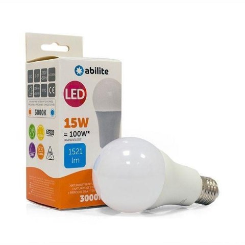 Żarówka LED Abilite klasyczna mleczna b.ciepła E27 15W/230V 1521lm A65