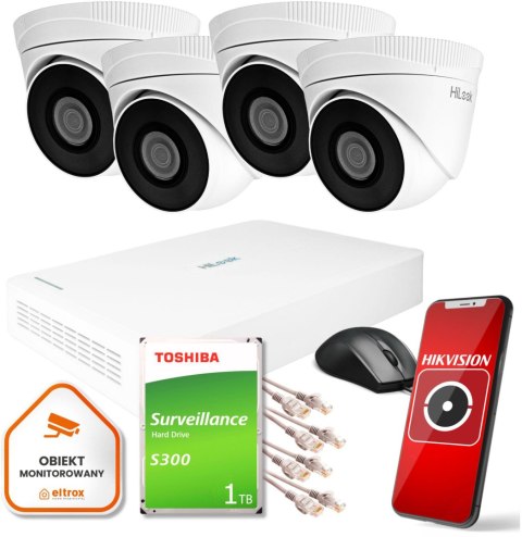 Zestaw monitoringu Hilook by Hikvision 4 kamer 1TB dysk