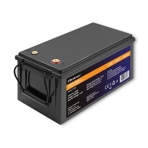 Akumulator LiFePO4 Qoltec Litowo-Żelazowo-Fosforanowy | 12.8V | 200Ah | 2560Wh | BMS