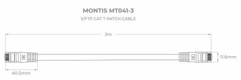 MONTIS KABEL SIECIOWY S/FTP MT041-3 CAT.7 3M