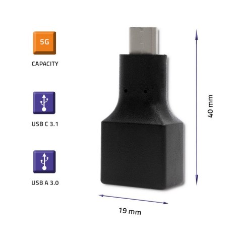 Qoltec Adapter USB 3.1 typ C męski | USB 3.0 A żeński