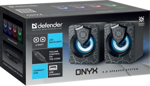 GŁOŚNIKI DEFENDER ONYX 2.0 6W LED USB