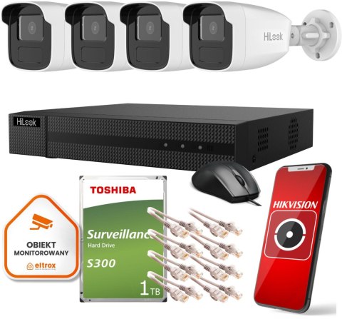 Zestaw monitoringu Hilook by Hikvision 4 kamer IP z dyskiem 1TB