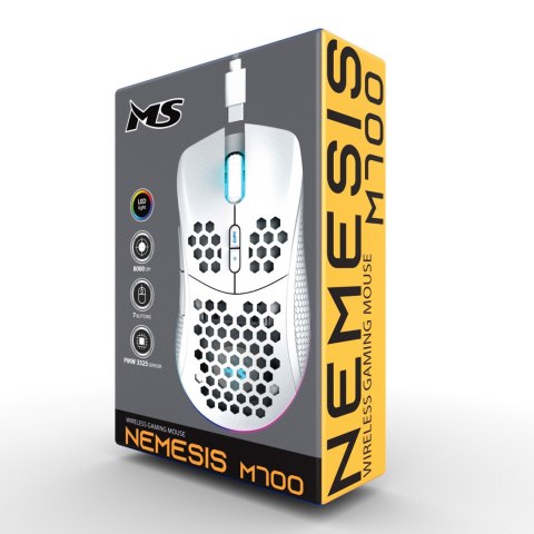 MYSZ MS NEMESIS M700 RF 8000DPI 7P RGB LED PMW3325 BIAŁA