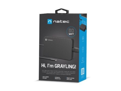 NATEC ZASILACZ ŁADOWARKA GRAYLING USB-C 90W DO LAPTOPÓW, TABLETÓW, TELEFONÓW NZU-2035