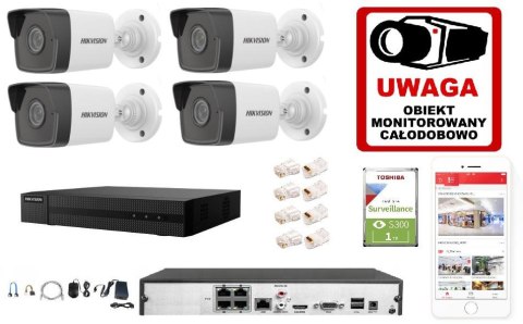 Zestaw do monitoringu domu, biura, firmy IP Hikvision IPH4TH4HD