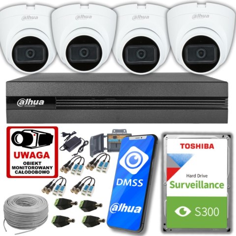 Zestaw do monitoringu domu lub firmy Dahua 4w1C4KD2HD