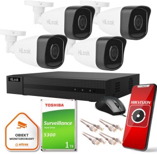 Zestaw monitoringu Hilook 4 kamer IP IPCAM-B5 1TB dysk