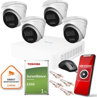 Zestaw monitoringu Hilook 4 kamer IP IPCAM-T4-30DL dysk 1TB