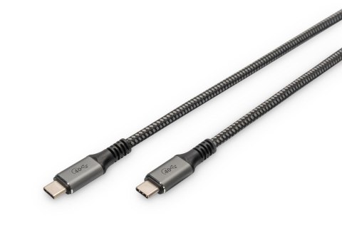 Kabel połączeniowy DIGITUS PREMIUM USB 4.0 Typ USB C/USB C M/M 40Gbps PD 3.0 100W 8K 60Hz czarny nylon 1m