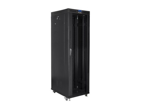 SZAFA INSTALACYJNA RACK STOJĄCA 19" 42U 800X800 CZARNA DRZWI SZKLANE LCD LANBERG (FLAT PACK)