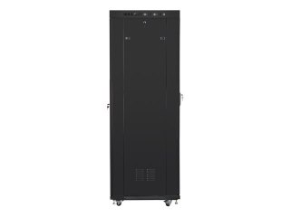 SZAFA INSTALACYJNA RACK STOJĄCA 19" 42U 800X800 CZARNA DRZWI SZKLANE LCD LANBERG (FLAT PACK)