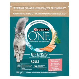 Purina ONE Adult Bogata w Łososia i Pełne Ziarna 800g