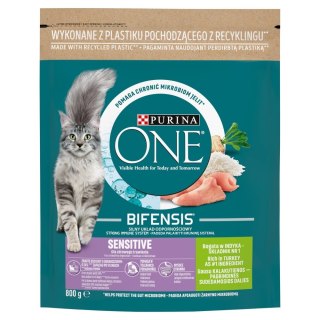 Purina ONE Sensitive Bogata w Indyka i Ryż 800g