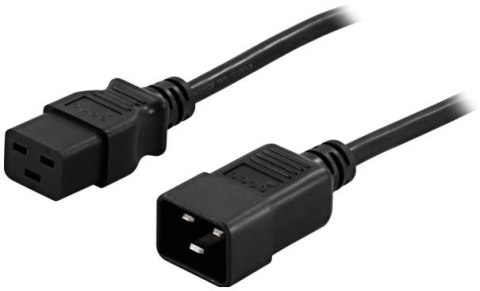 ADAPTER IEC 320 C14(M) -> SCHUKO(F) NA KABLU 20CM DO UPS CZARNY PowerWalker