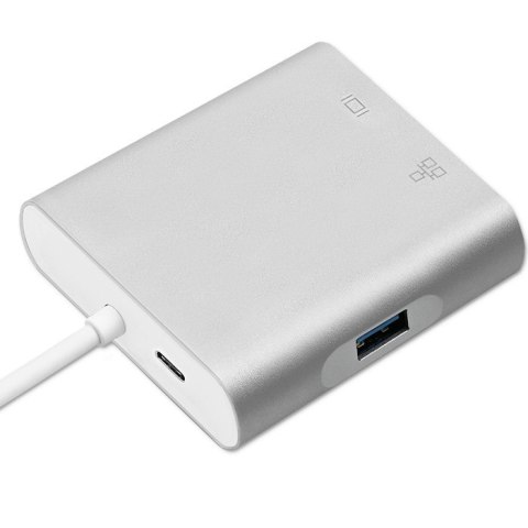 Adapter USB 3.1 typ C męski | VGA żeński + USB 3.0 A żeński + RJ45 żeński (1Gb/s) + PD