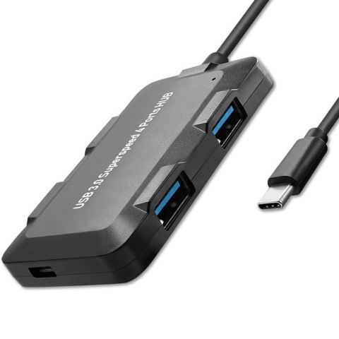 Qoltec Hub USB 3.1 typ C męski | 4x USB 3.0 A żeński | 0.2m